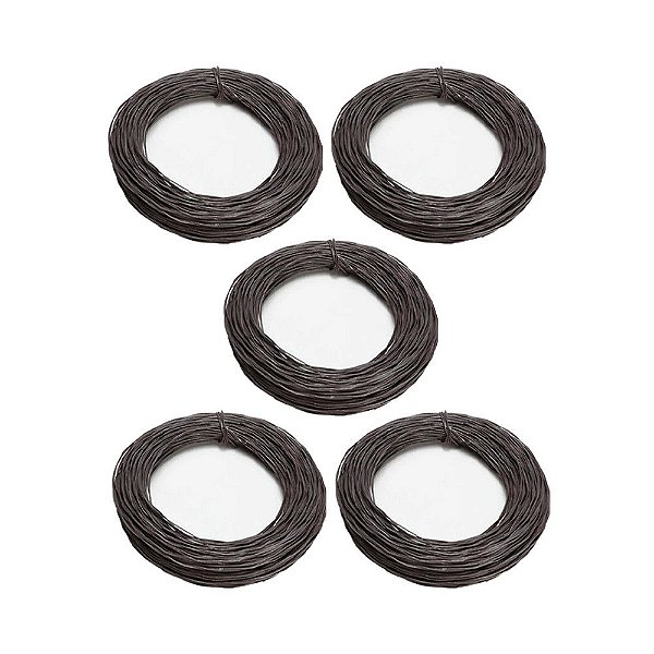 KIT 5 UN ARAME QUEIMADO LISO AJAX 16 BWG ROLO 1KG APROX.59M