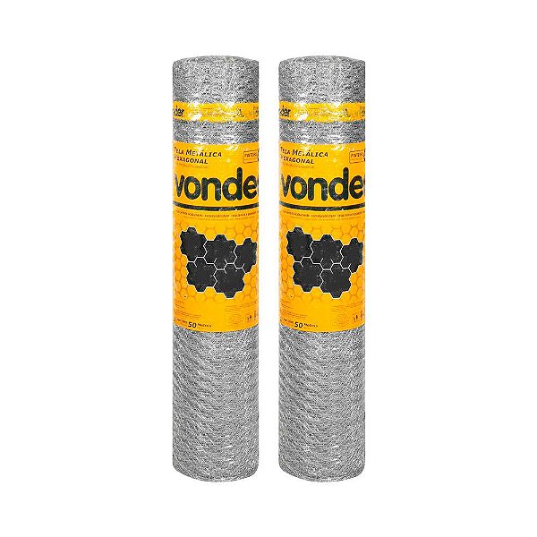 KIT 2 UN TELA PINTEIRO HEXAGONAL VONDER 1,50X50M BWG 24