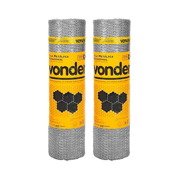 KIT 2 UN TELA VIVEIRO PÁSSAROS VONDER 0,80X50M BWG 26