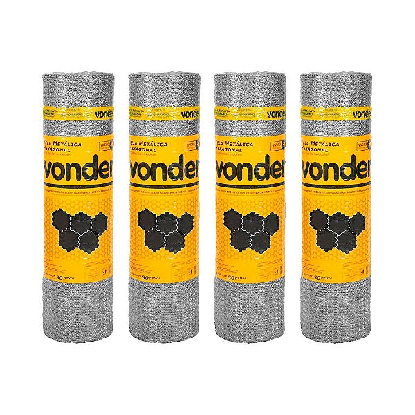 KIT 4 UN TELA VIVEIRO PÁSSAROS VONDER 1,50X50M BWG 24