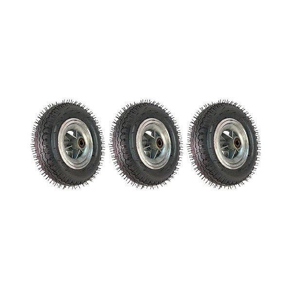 KIT 3 UN RODA CARGO SPEED 4.00-8 ROL.ESFERA 1" 200KG 4 LONAS