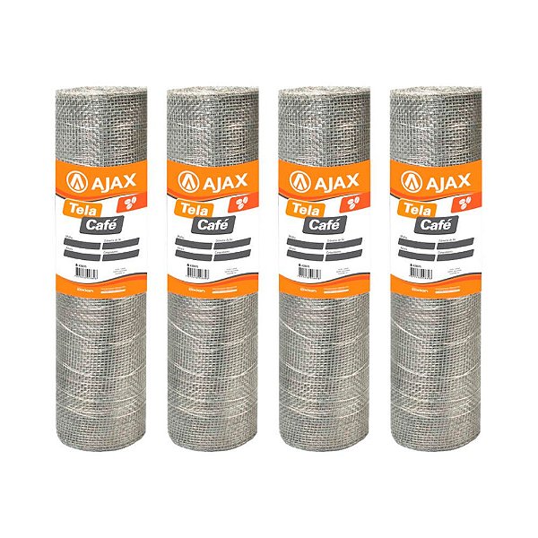 KIT 4UN TELA CAFÉ ARAME GALVANIZADO BWG22 CIRANDA 0,80X12,5M
