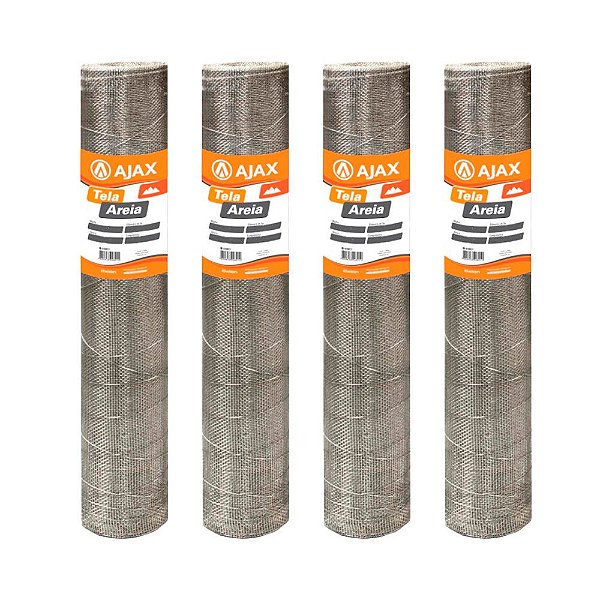 KIT 4 UN TELA AREIA ARAME GALVANIZADO BWG 28 1,00X12,5M