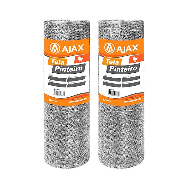 KIT 2 UN TELA PINTEIRO ARAME GALVANIZADO BWG 22 1,20X50M