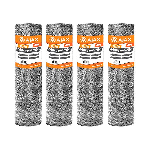 KIT 4 UN TELA MANGUEIRÃO ARAME GALVANIZADO BWG 16 1,50X50M