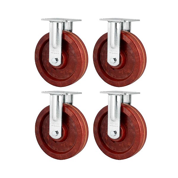 KIT 4 UN RODÍZIO RODA FIXO CELERON MARROM 8" 203MM 600KG