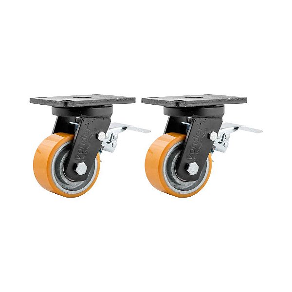 KIT 4 UN RODÍZIO RODA FIXO POLIURETANO 4" 101MM