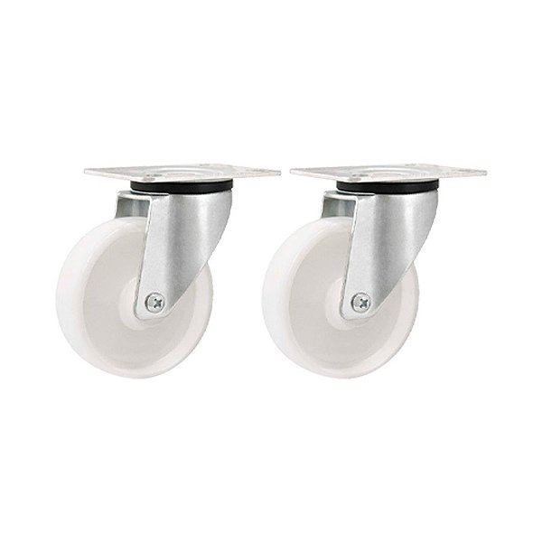 KIT 2 UN RODÍZIO RODA GIRATÓRIO NYLON AÇO 5" 127MM