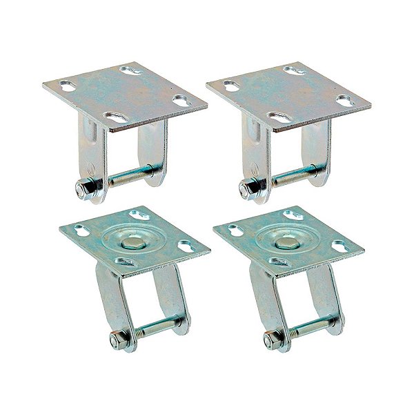 KIT 4 UN SUPORTE GARFO FIXO E GIRATÓRIO  4 POL P/ RODÍZIO