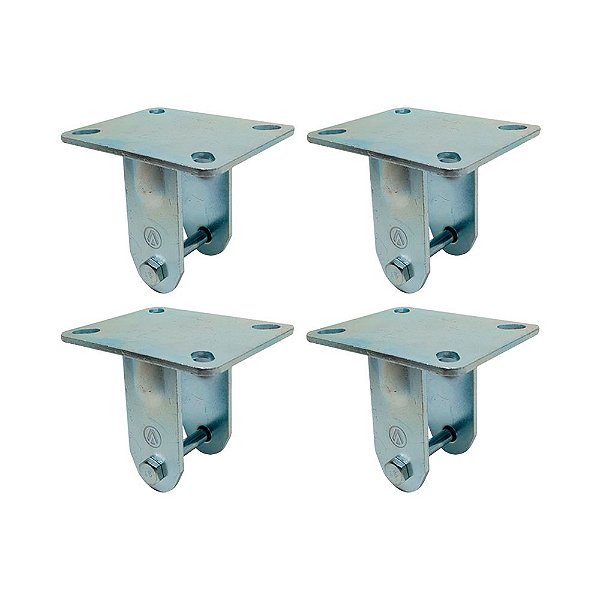 KIT 4 UN SUPORTE GARFO FIXO 5 POL PARA RODÍZIO