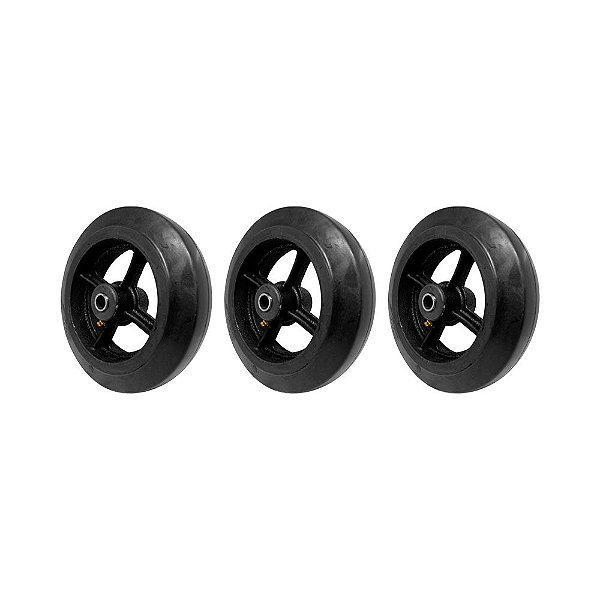 KIT 3 UN RODA BORRACHA MOLDADA 8 POL 250KG PARA RODÍZIO