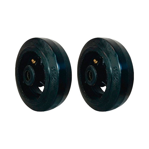 KIT 2 UN RODA BORRACHA MOLDADA 6 POL 220KG P/ RODÍZIO