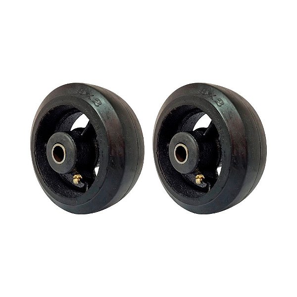 KIT 2 UN RODA BORRACHA MOLDADA 5 POL 180KG P/ RODÍZIO