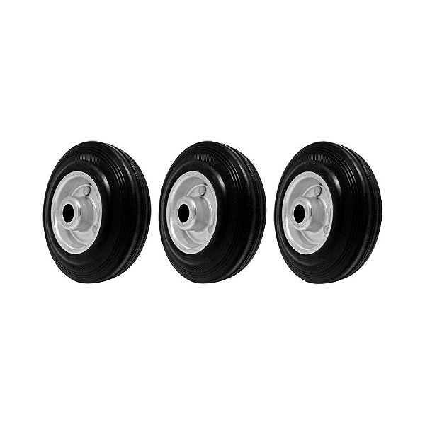 KIT 3 UN RODA 512 MACIÇA BORRACHA 5 POL 100KG PARA RODÍZIO