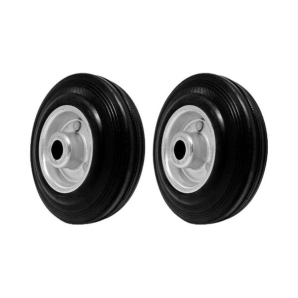 KIT 2 UN RODA 512 MACIÇA BORRACHA 5 POL 100KG P/ RODÍZIO