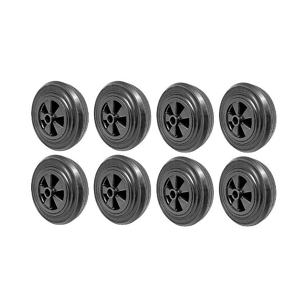 KIT 8 UN RODA CONTAINER PLÁSTICO 8 POL 200KG P RODÍZIO