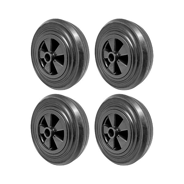 KIT 4 UN RODA CONTAINER PLÁSTICO 8 POL 200KG PARA RODÍZIO