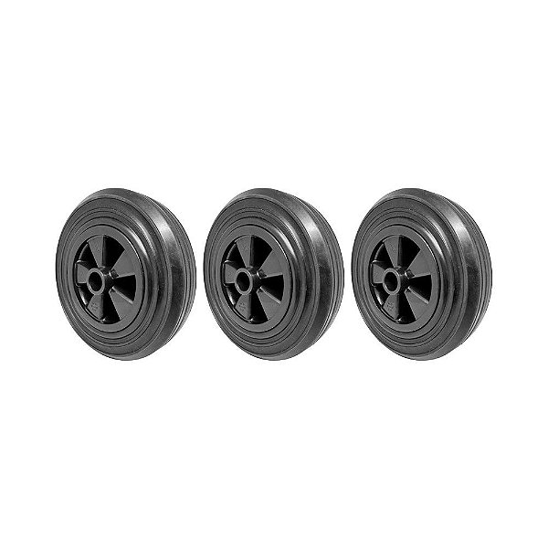 KIT 3 UN RODA CONTAINER PLÁSTICO 8 POL 200KG PARA RODÍZIO