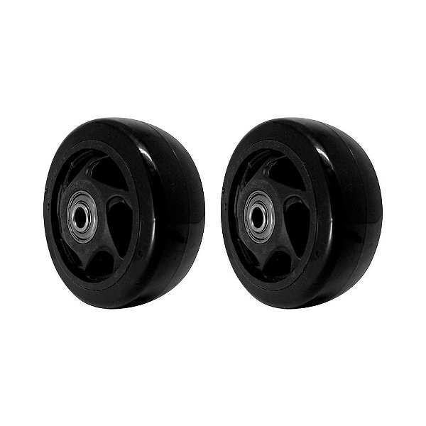 KIT 2 UN RODA PVC PRETO 4 POL 100KG PARA RODÍZIO