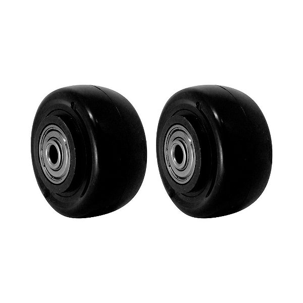 KIT 2 UN RODA PVC PRETO 2 POL 50KG PARA RODÍZIO