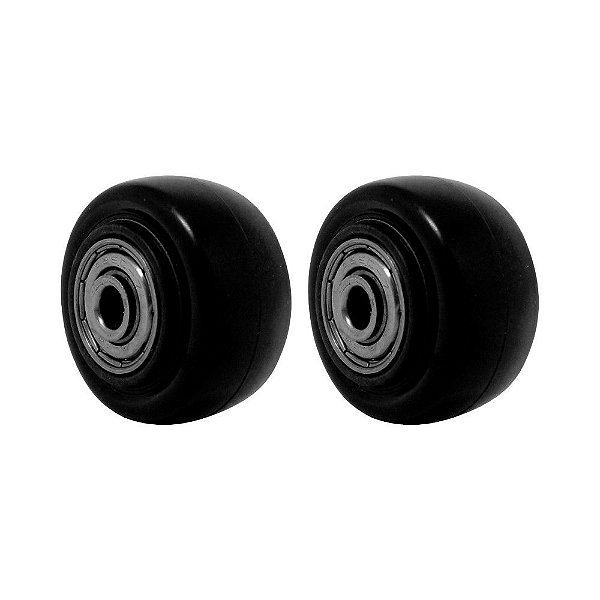 KIT 2 UN RODA PVC PRETO 1.5/8 POL 40KG PARA RODÍZIO