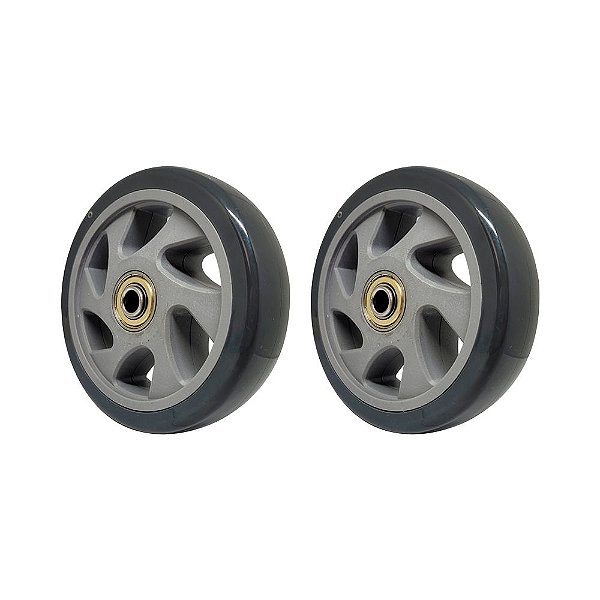 KIT 2 UN RODA PVC CINZA 5 POL 110KG PARA RODÍZIO