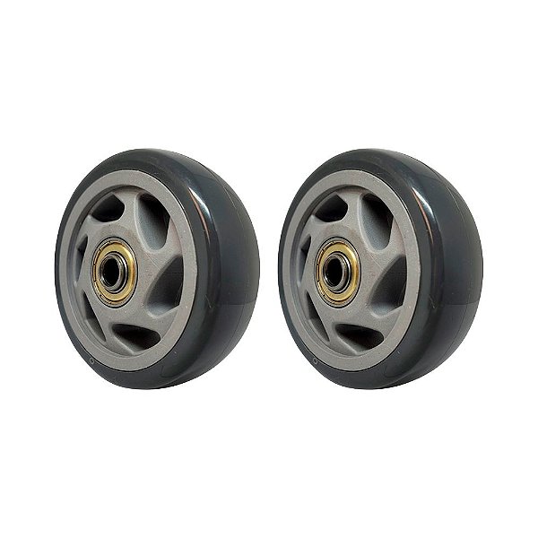KIT 2 UN RODA PVC CINZA 4 POL 100KG PARA RODÍZIO