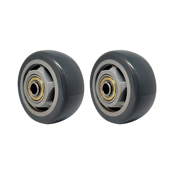 KIT 2 UN RODA PVC CINZA 3 POL 80KG P/ RODÍZIO