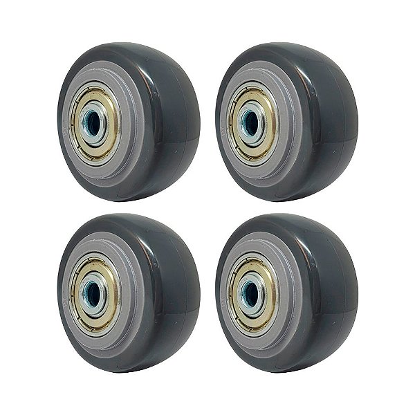 KIT 4 UN RODA PVC CINZA 2 POL 50KG PARA RODÍZIO