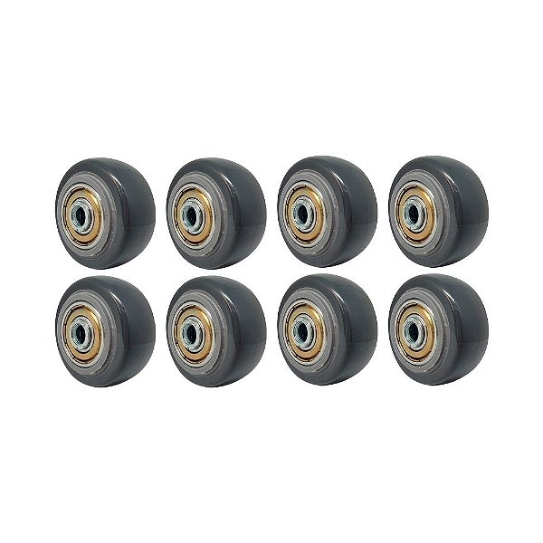 KIT 8 UN RODA PVC CINZA 1.5/8 POL 40KG P/ RODÍZIO
