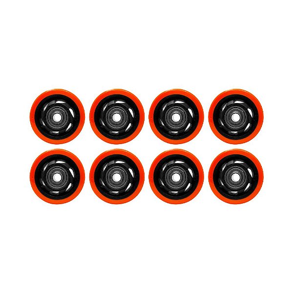 KIT 8 UN RODA PVC LARANJA 3 POL 80KG P/ RODÍZIO