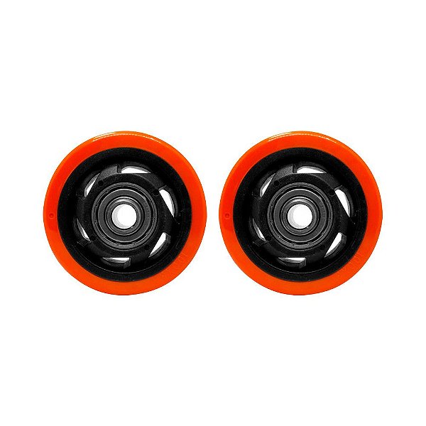 KIT 2 UN RODA PVC LARANJA 3 POL 80KG PARA RODÍZIO