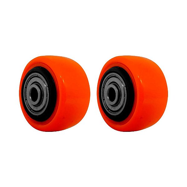 KIT 2 UN RODA PVC LARANJA 1.5/8 POL 40KG PARA RODÍZIO