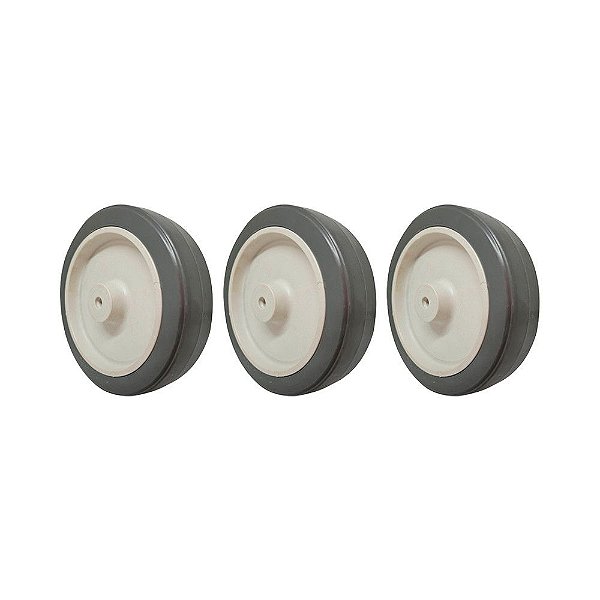 KIT 3 UN RODA BORRACHA TERMOPLÁSTICA 6 POL 130KG PARA RODÍZIO