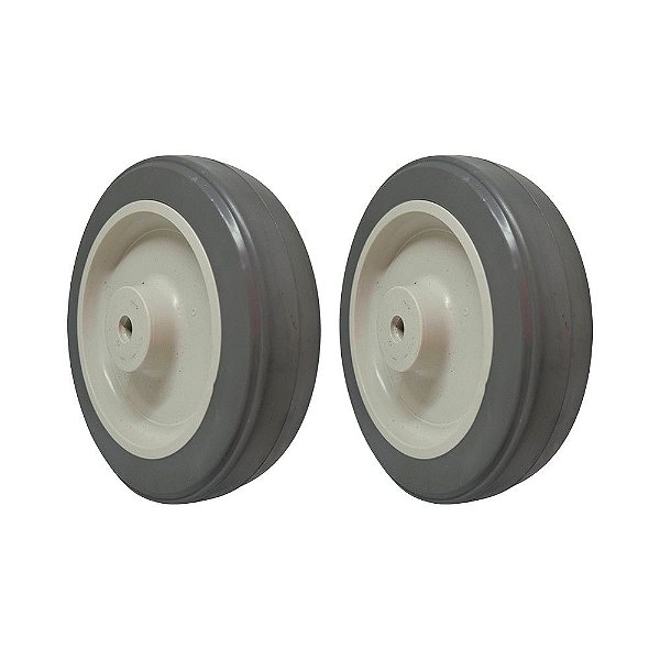 KIT 2 UN RODA BORRACHA TERMOPLÁSTICA 5 POL 110KG P/ RODÍZIO