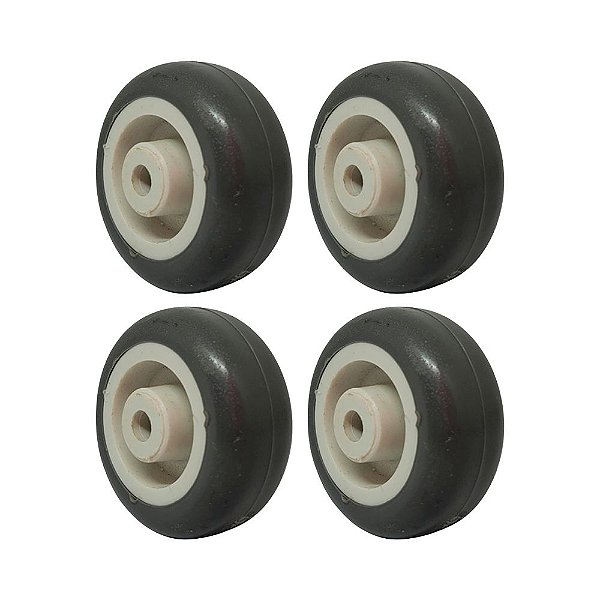 KIT 4 UN RODA BORRACHA TERMOPLÁSTICA 2 POL 40KG P/ RODÍZIO
