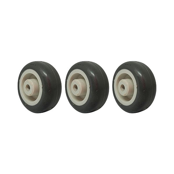 KIT 3 UN RODA BORRACHA TERMOPLÁSTICA 2 POL 40KG P/ RODÍZIO