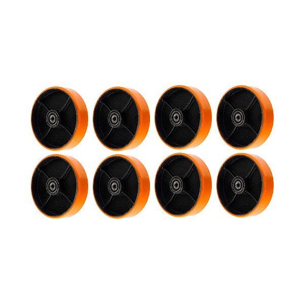 KIT 8 UN RODA POLIURETANO MOLDADO 82PU 8 POL 400KG P RODÍZIO