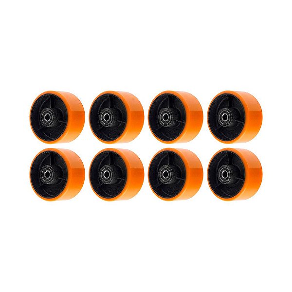 KIT 8 UN RODA POLIURETANO MOLDADO 62PU 6 POL 400KG P RODÍZIO