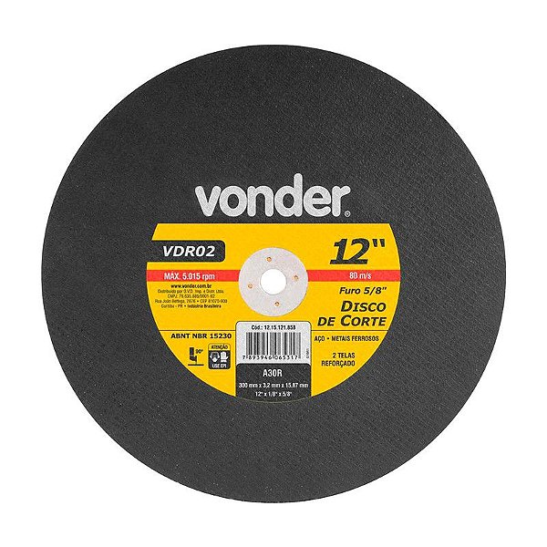 DISCO DE CORTE 300 MM X 3,2 MM X 15,87 MM VDR-02 VONDER