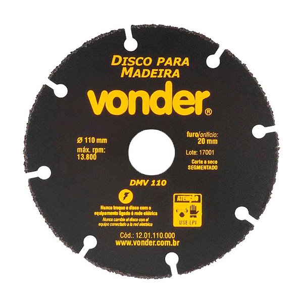 DISCO DE CORTE PARA MADEIRA 110MM DMV110 VONDER
