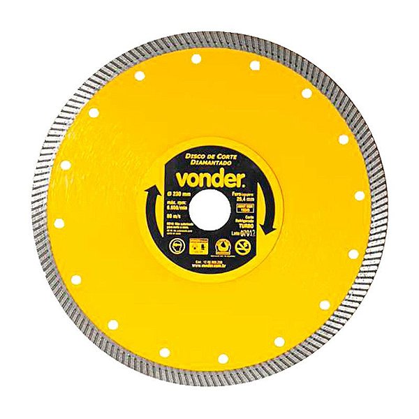 DISCO DE CORTE DIAMANTADO 230MM TURBO VONDER