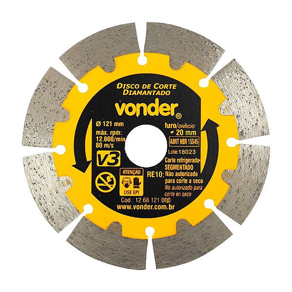 DISCO DE CORTE DIAMANTADO 121MM V3 SEGMENTADO VONDER