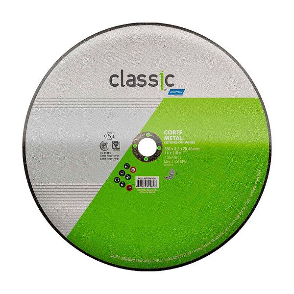 DISCO DE CORTE 356MM X 3,2MM X 25,4MM AR302 CLASSIC NORTON