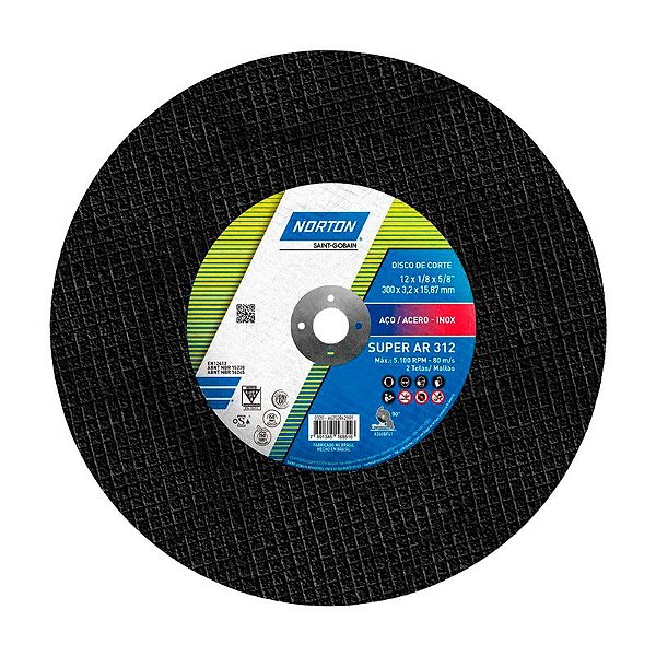 DISCO DE CORTE 300MM X 3,2MM X 15,87MM AR312 NORTON
