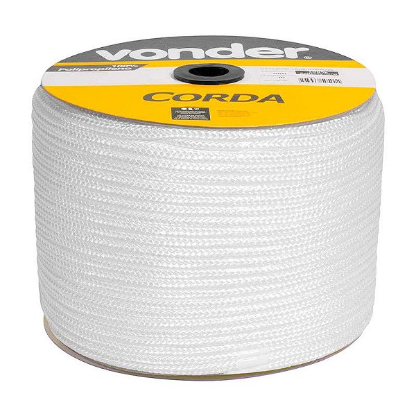 CORDA MULTIFILAMENTO TRANÇADA 8MM X 258M BRANCA VONDER