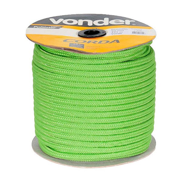 CORDA CAMINHONEIRO TRANÇADA 12MM X 111M VERDE VONDER