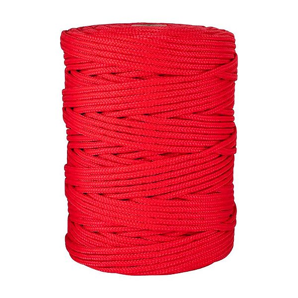 CORDA MULTIFILAMENTO TRANÇADA 6,0MM X 191M VERMELHA VONDER