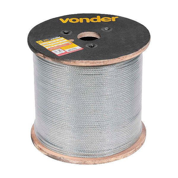 CABO DE AÇO VONDER FIBRA GALVANIZADO 6X19S 70M  6,35mm 1/4”