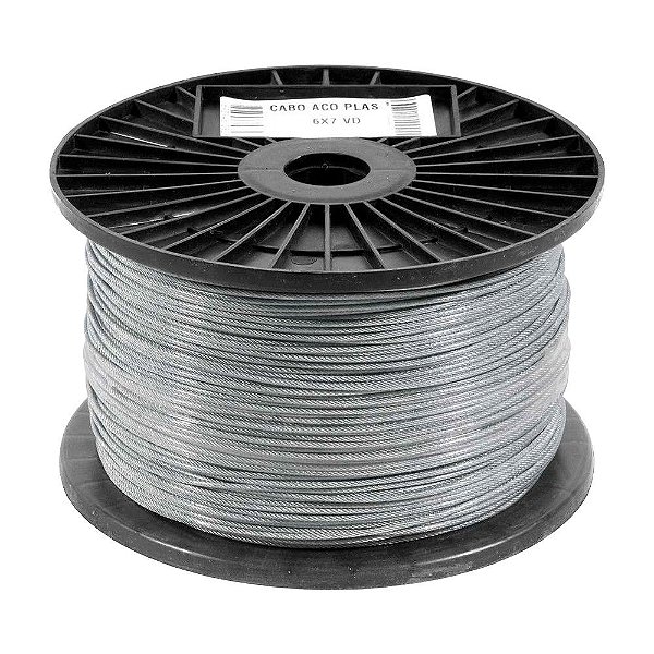 CABO DE AÇO VONDER PLASTIFICADO GALVA. 6X7 400M 1,59mm 1/28